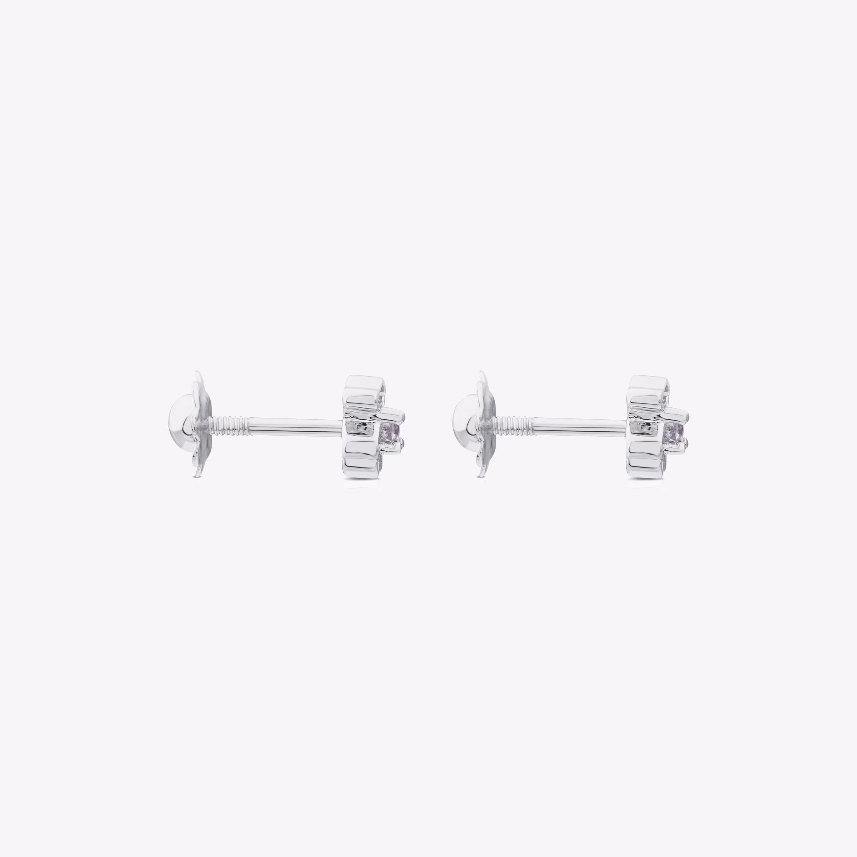 Pendientes de oro blanco con diamantes Silueta