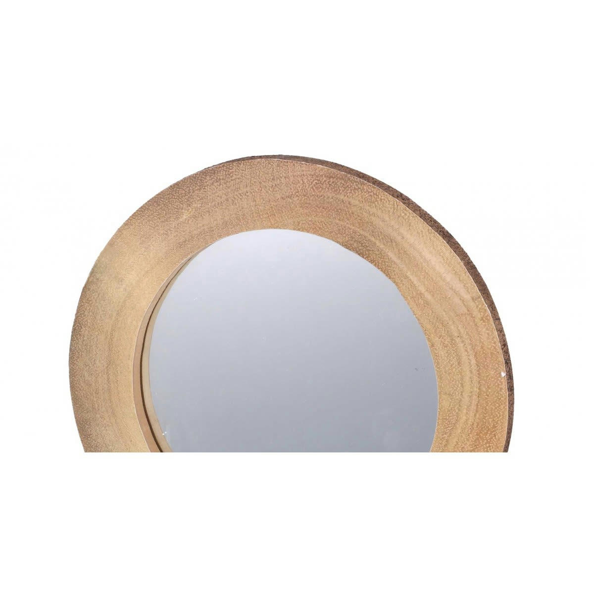 RONDIN - Miroir décoratif à poser rondin de bois et métal noir 30x41,5