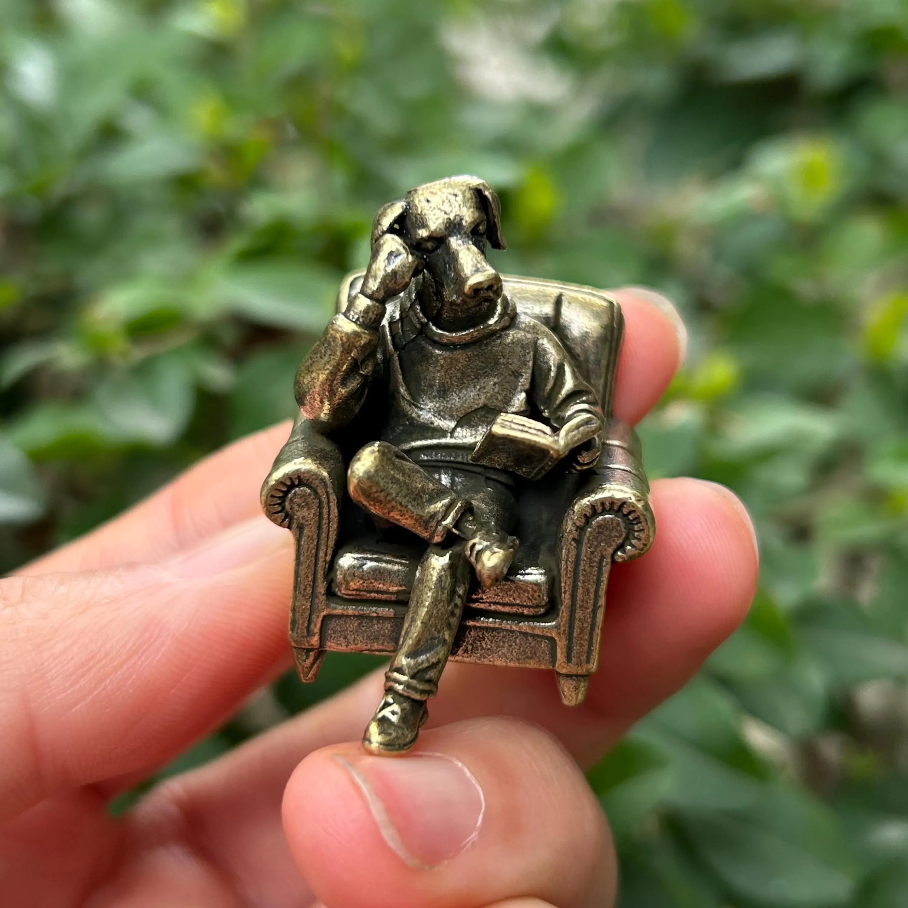 Vintage style Mini Brass dog statue zodiac dog animal sculpture figure paperweight mini toys gift pets dog wedding pets lovers 05
