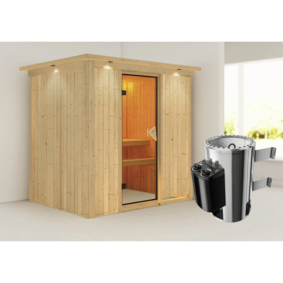 Sauna »Kircholm«, inkl. 3.6 kW Saunaofen mit integrierter Steuerung, für 3 Personen