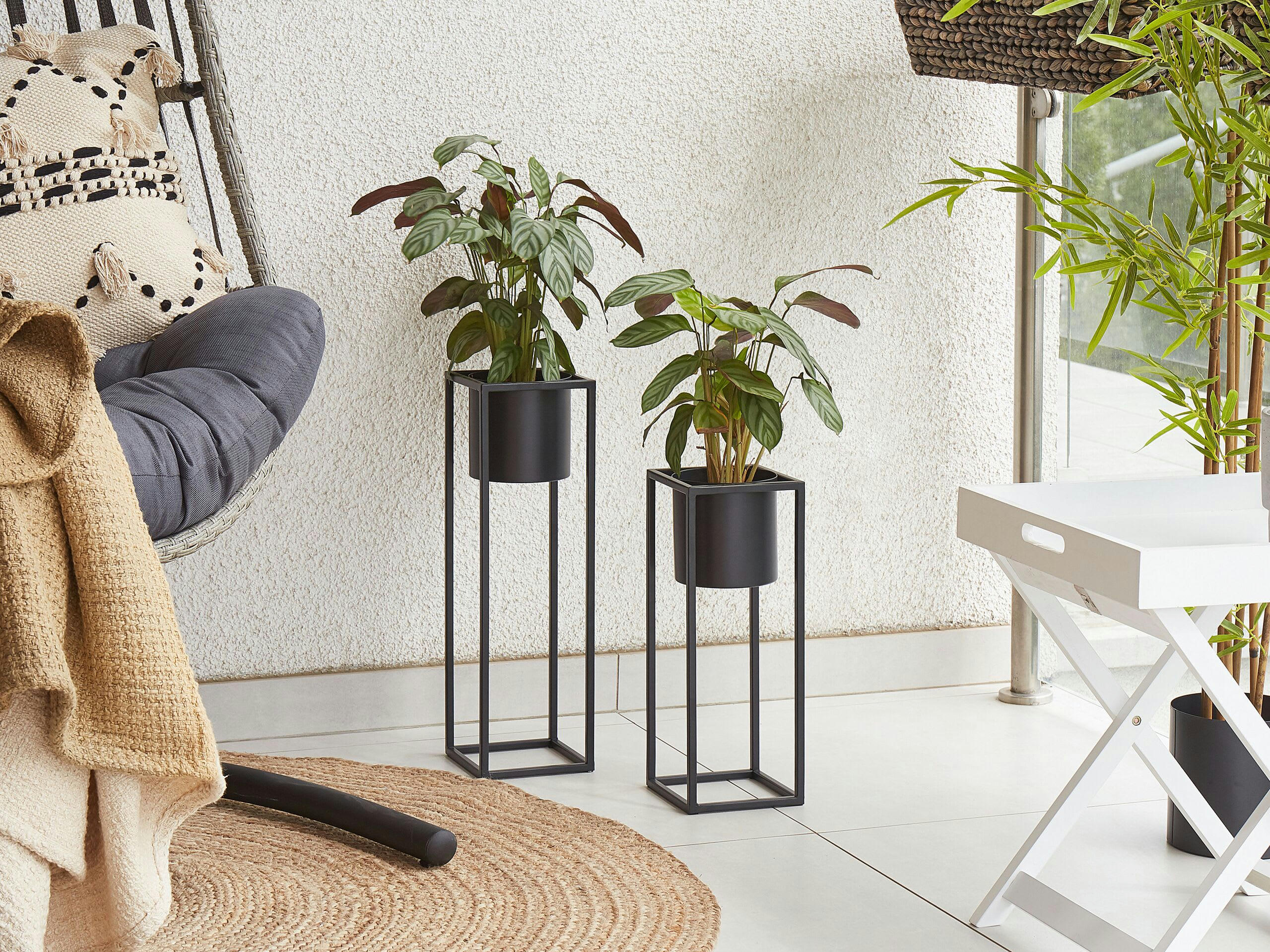 IDRA - Cache-pot en acier noir 15 x 15 x 50 cm