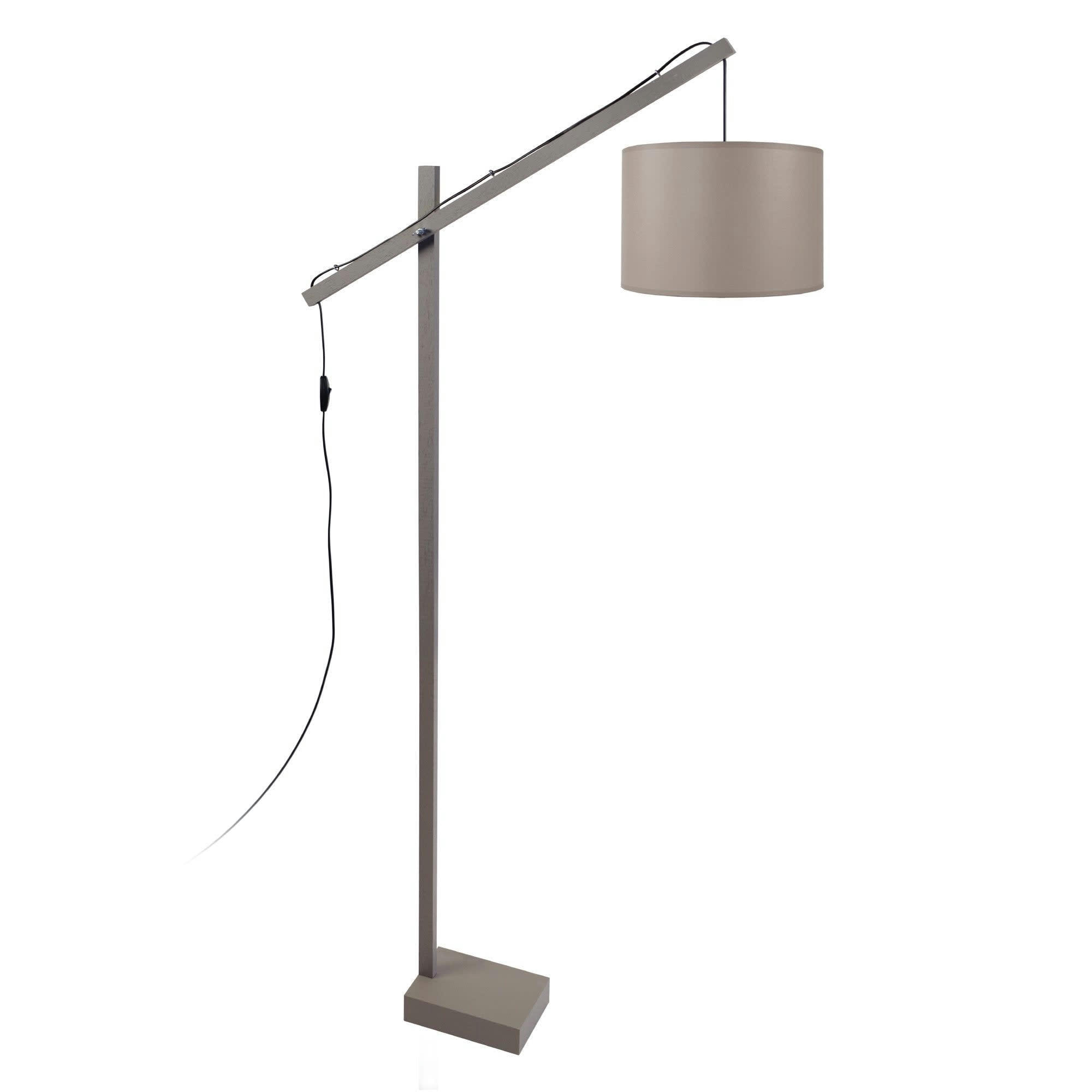 PILORI CYLINDRE - lampadaire liseuse bois taupe