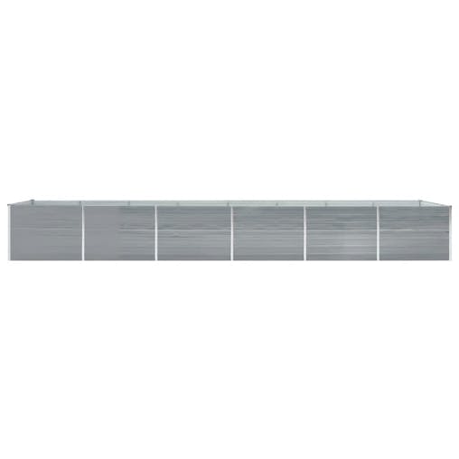 NNEVL Garden Raised Bed Galvanised Steel 600x80x77 cm Grey