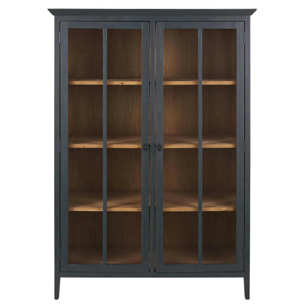 Beaumont - Vitrine 2 portes gris anthracite