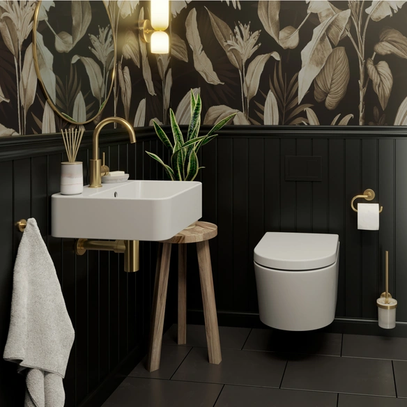 Toilettenpapierhalter »JUNA«, Gold, Montageart: Kleben oder Bohren