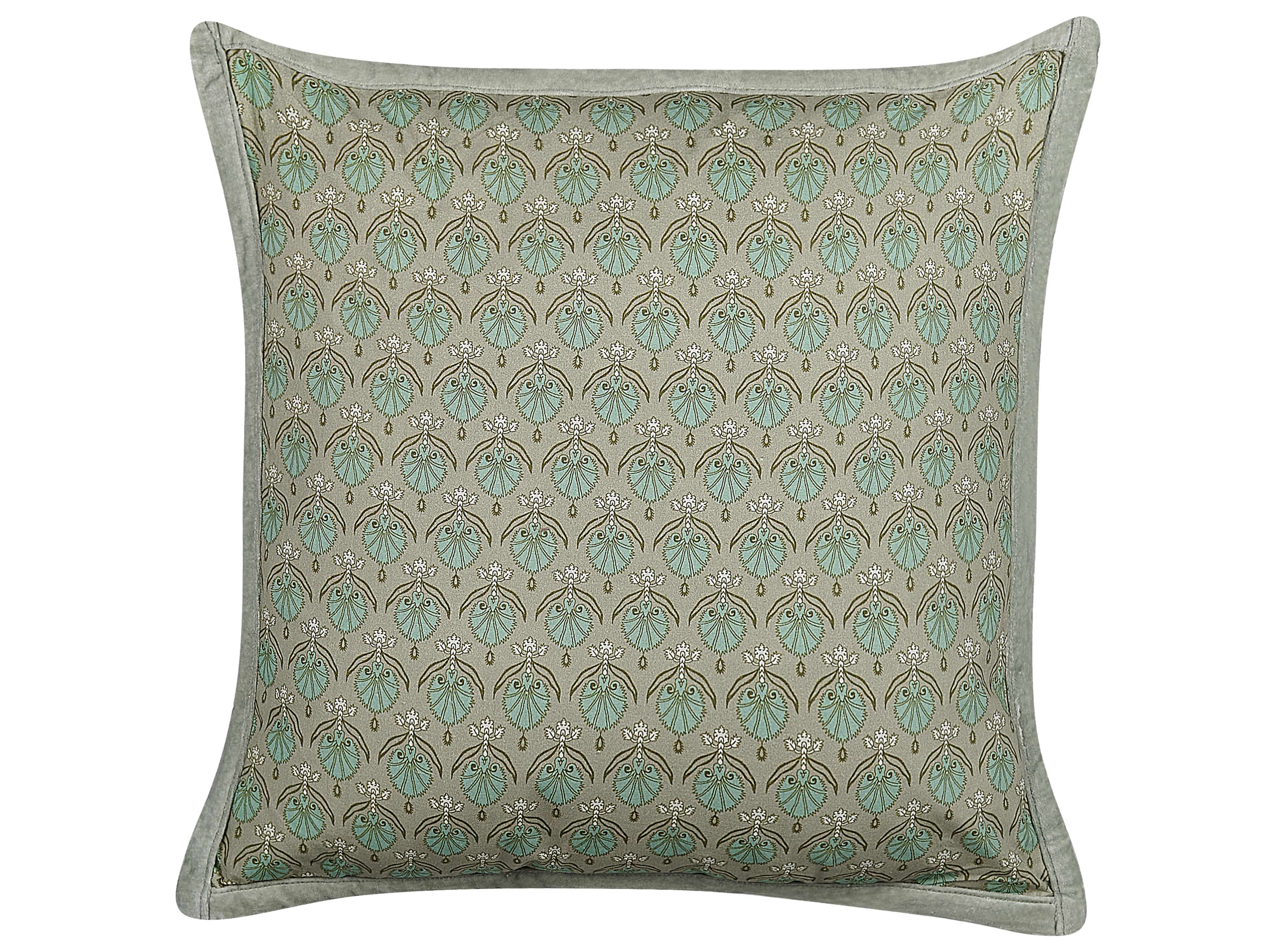 Throw Cushion PICTUS Velvet 45 x 45 cm Green Plant Pattern