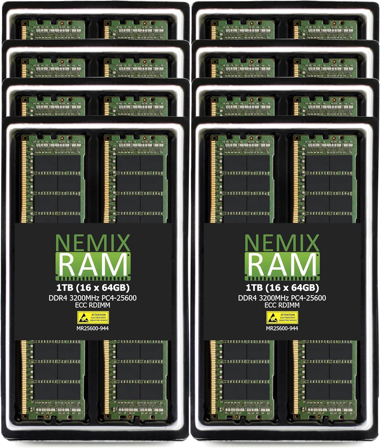1TB 16X64GB DDR4 2666MHZ PC4-21300 4Rx4 1.2V CL19 288-PIN ECC RDIMM Registered RDIMM NEMIX RAM Server Memory KIT