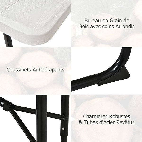 Ensemble de Table de Pique Nique Pliante Table de Camping pour 4 Personnes