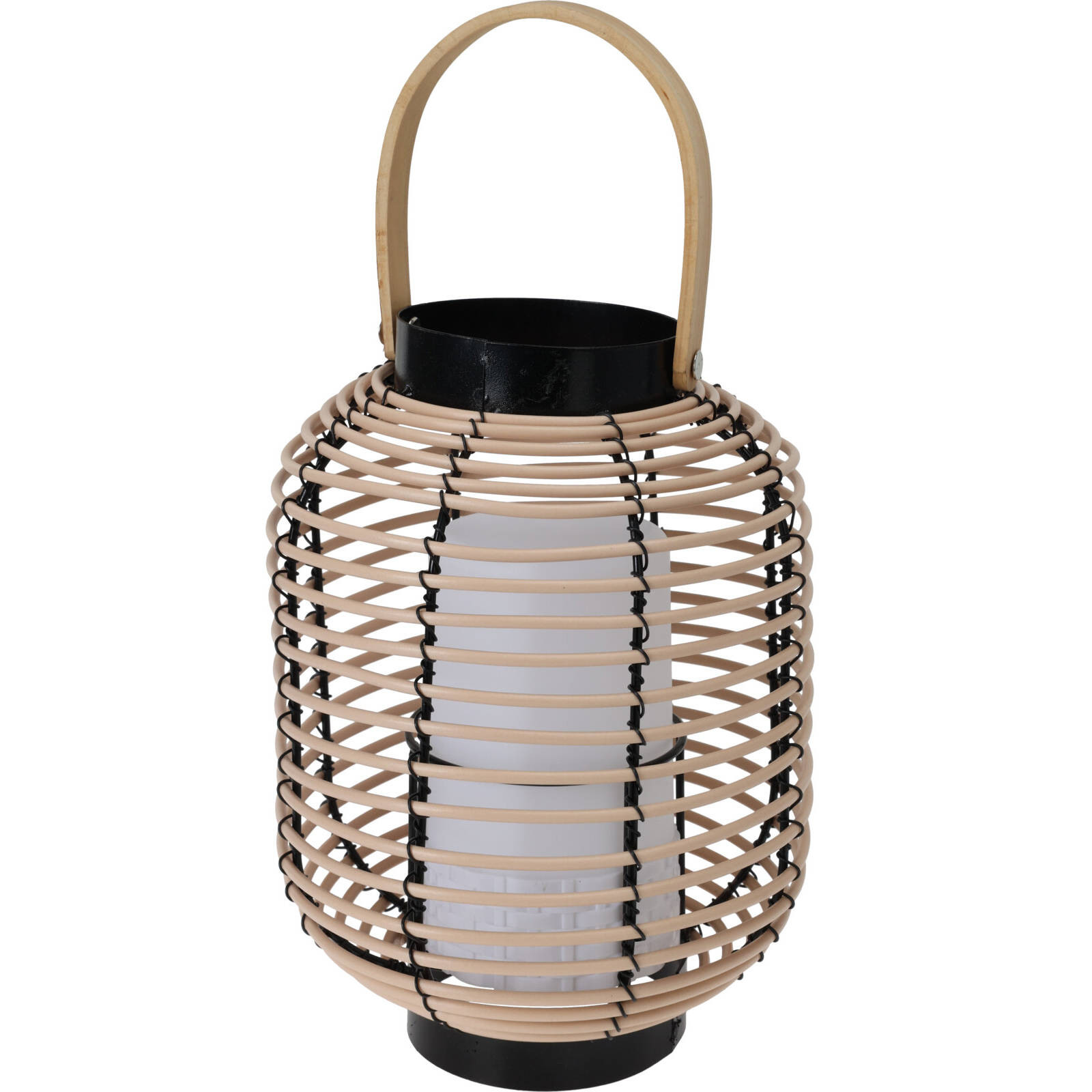 Lampion rattanowy z uchwytem, LED
