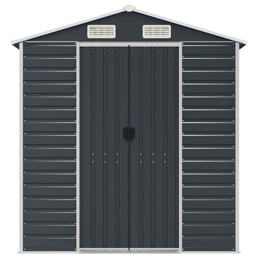 NNEVL Garden Shed Anthracite 191x470x198 cm Galvanised Steel