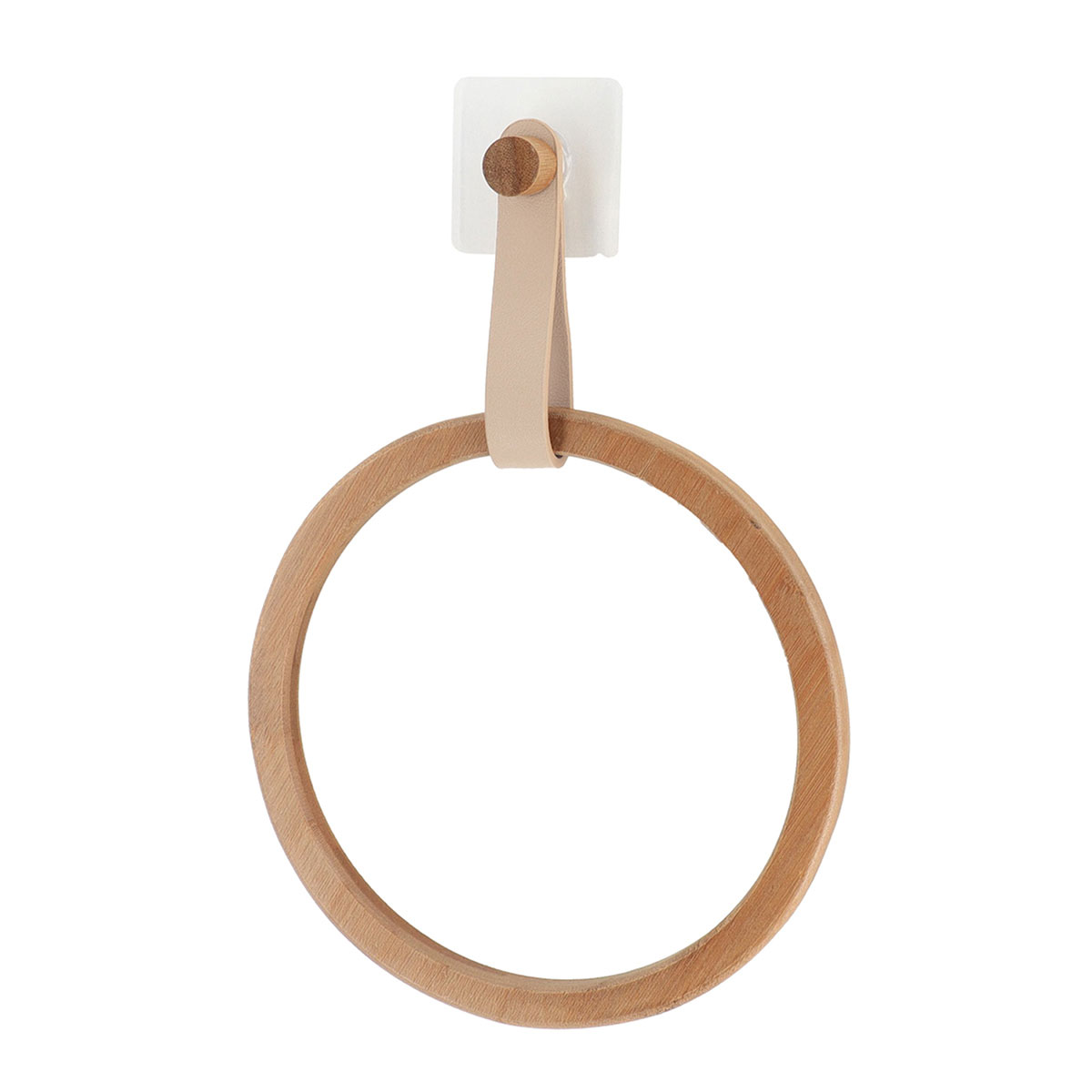 Toalheiro redondo bege em bambu