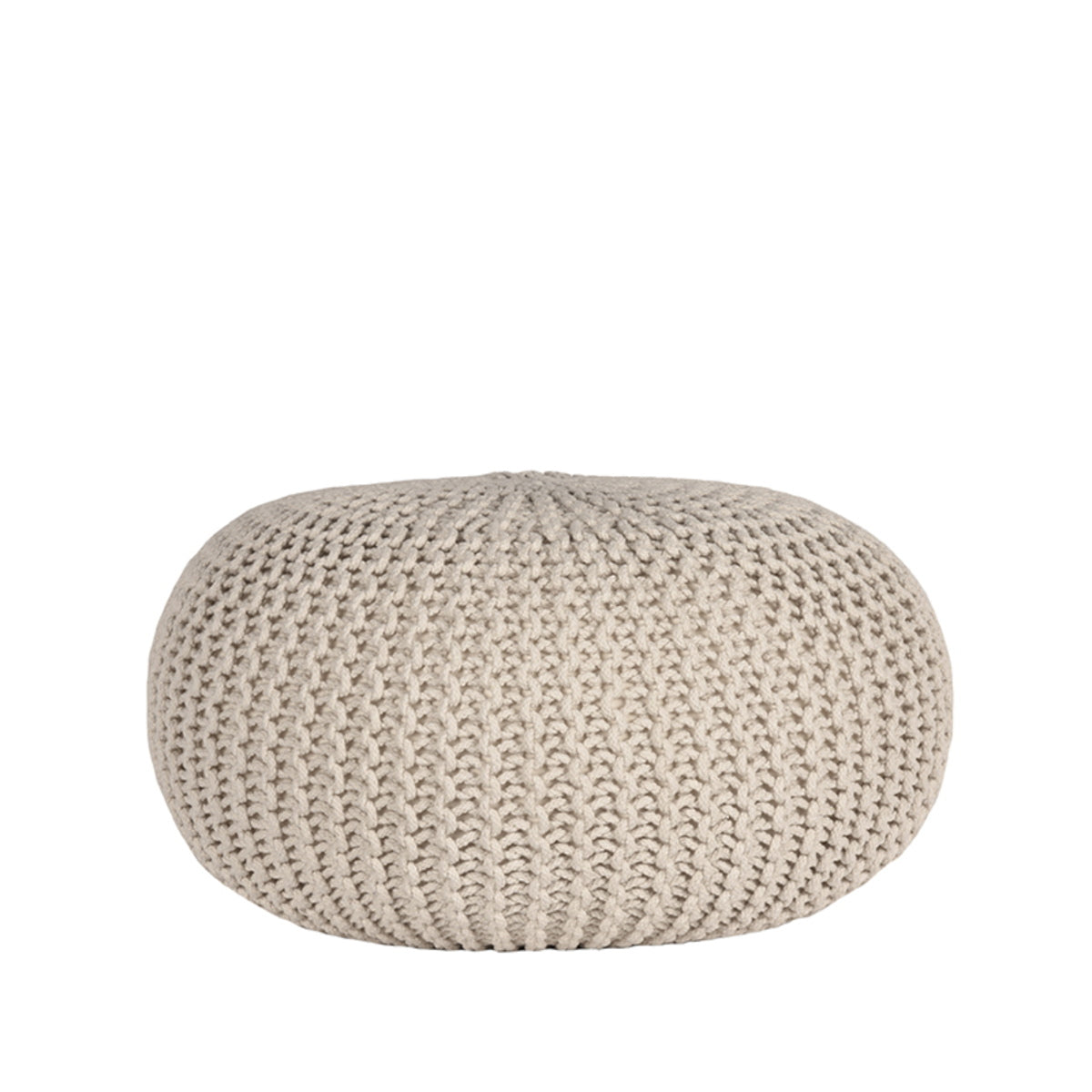 LABEL51 Poef Knitted - Naturel Katoen - 70x70x35cm