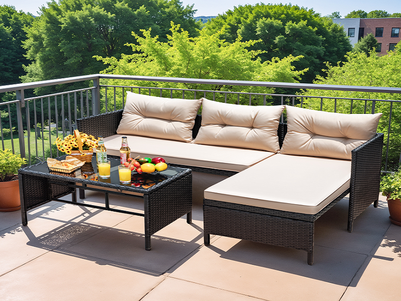 outdoor sectional patio furniture lounge  couch rattan water resistant modern  all weather
