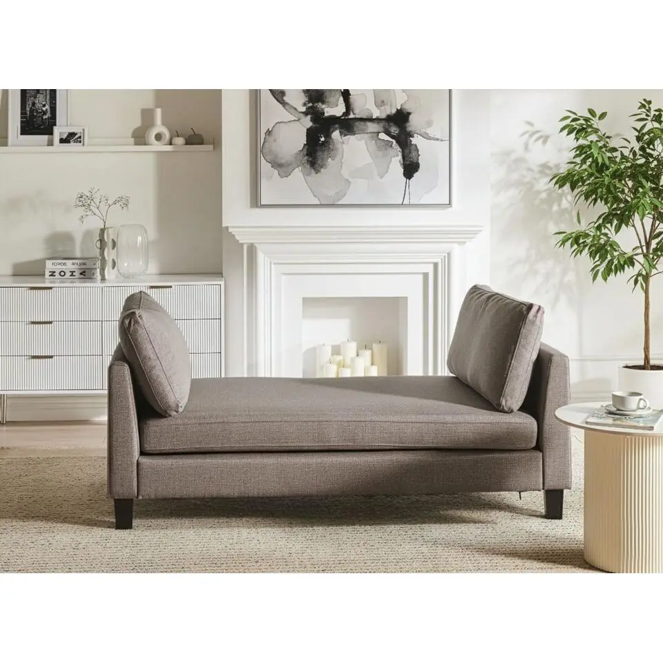 ARCHIANE - Chaise longue - Taupe - Polyester