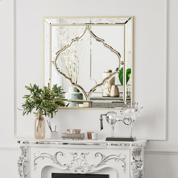Square Glass Bathroom Wall Vanity Mirror - 31.5"