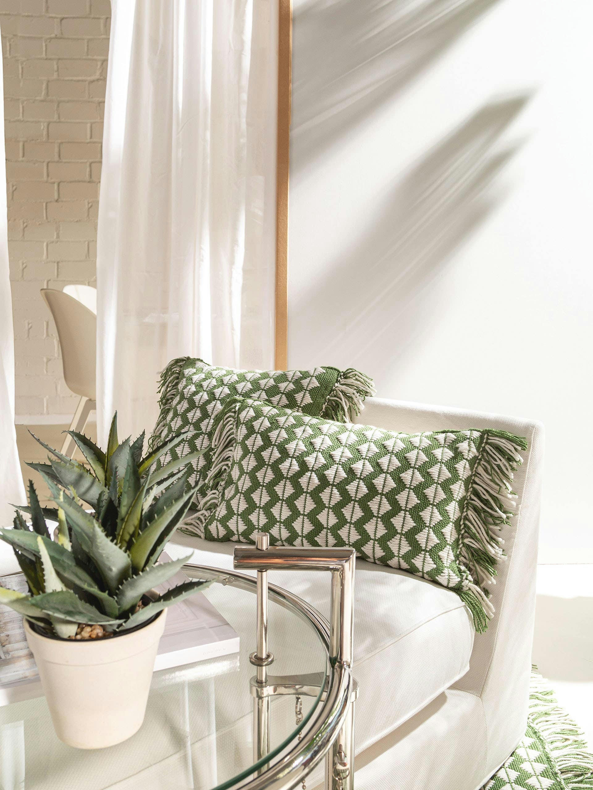 MORTY - Coussin d'intérieur et d'extérieur vert 30x50