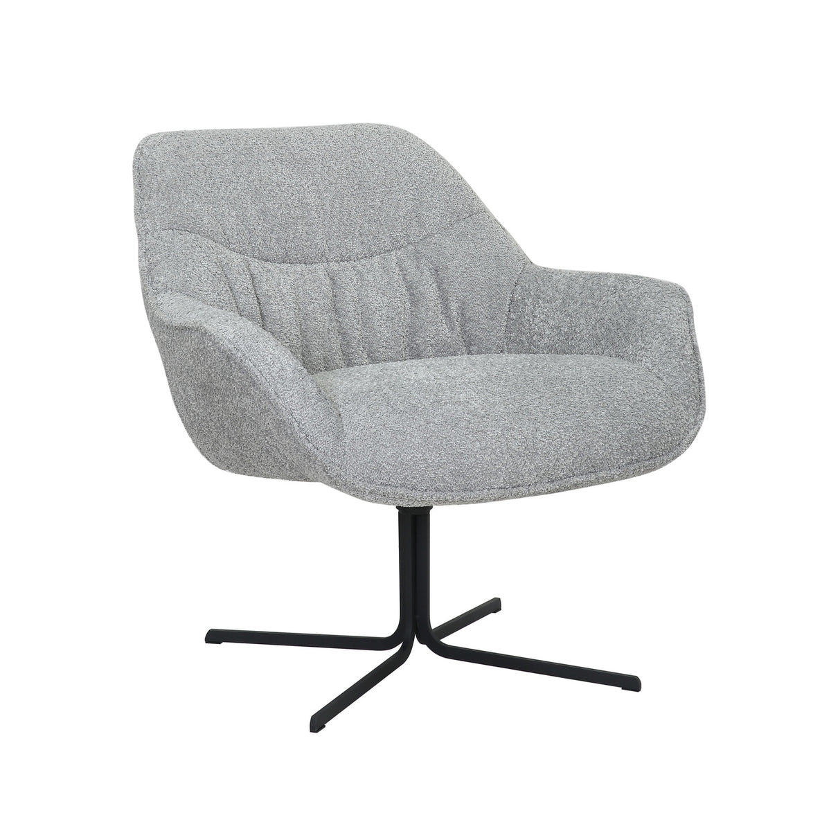 StarFurn Fauteuil Mila - Lichtgrijs Stof - Draaibaar - 79x80x81cm