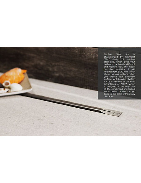 Caniveau de douche en acier inoxydable CONFLUO SLIM LINE-115 cm--