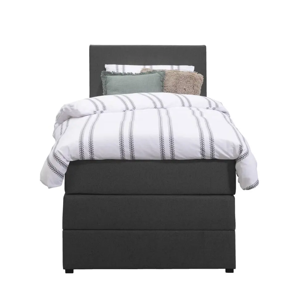 Boxspring met opbergruimte Liv egaal - antraciet - 90x200 cm