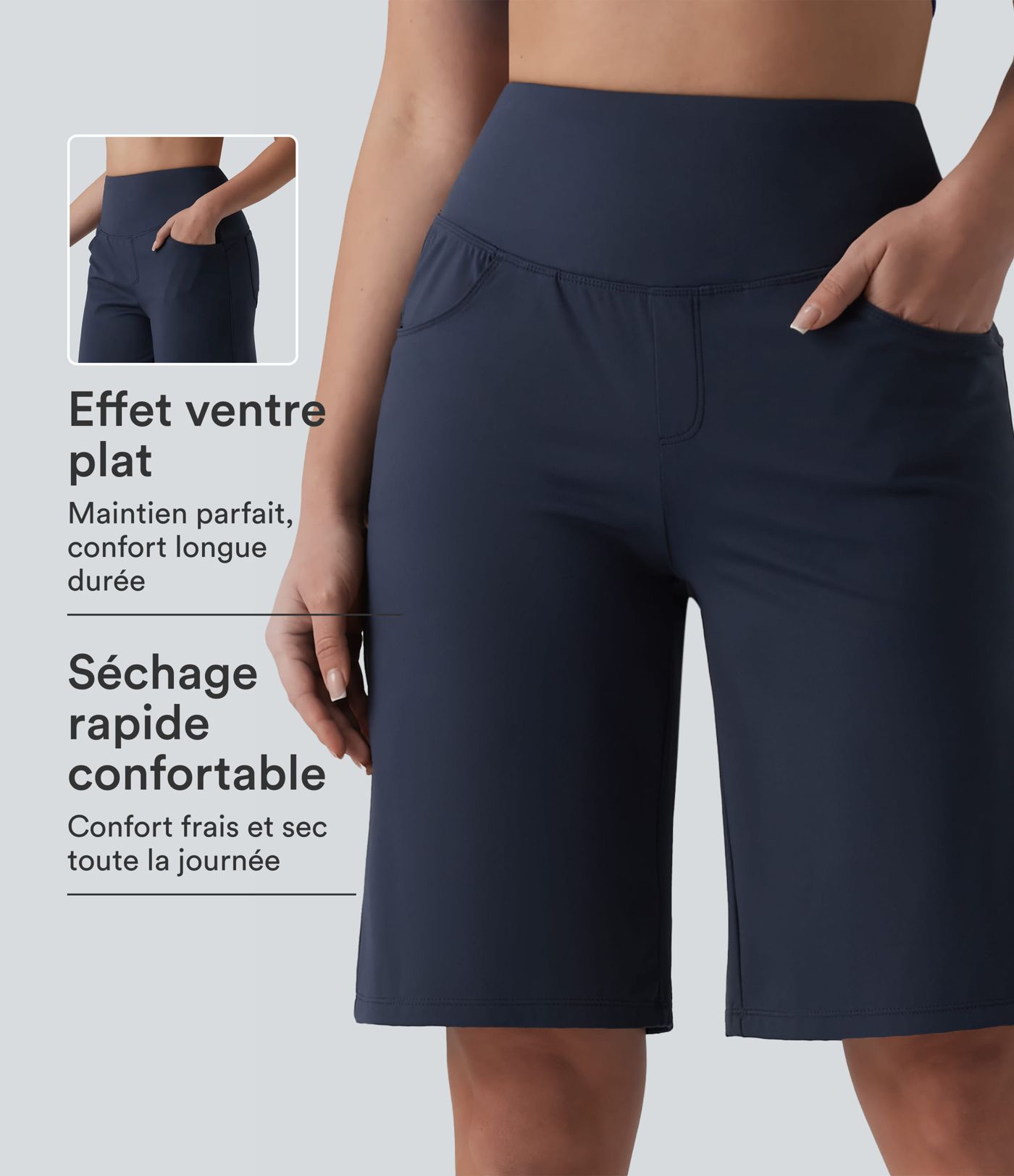 Short de yoga SoftlyZero™ Airy ample gainant taille haute effet frais InstantCool avec poches
