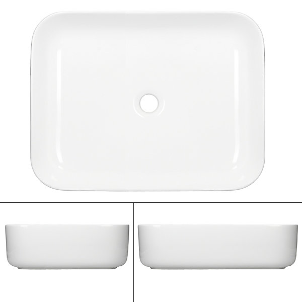 Lavabo vasque a poser ceramique lave-main salle de bain blanc 505 x 395 x 135 mm