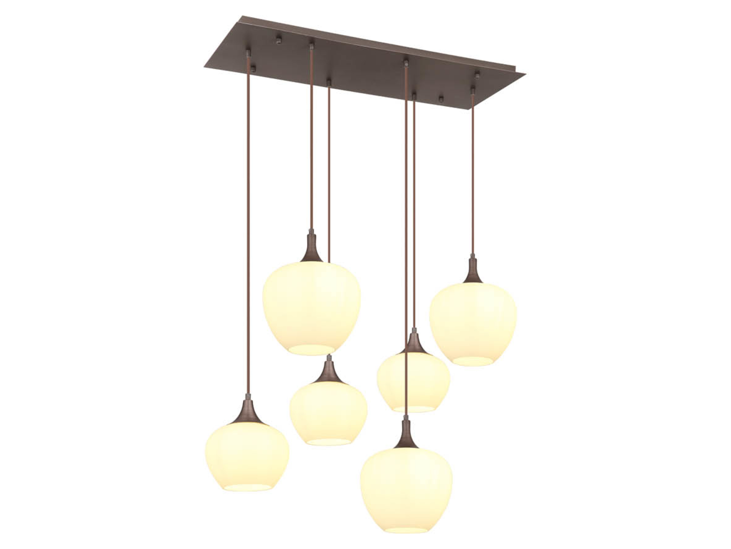 Lampa wisząca Maxy 6-punktowa metalowa brązowa