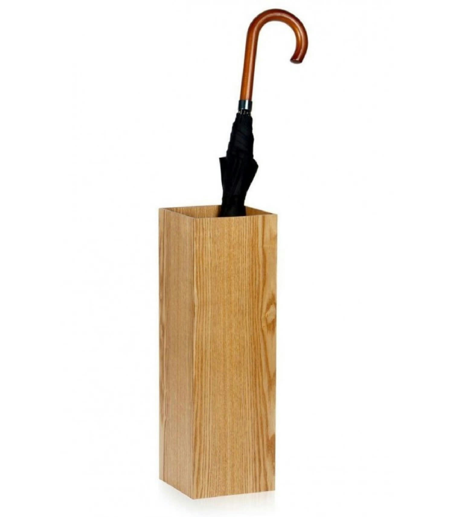 SAULE - Porte-parapluies carré en bois de saule H50cm
