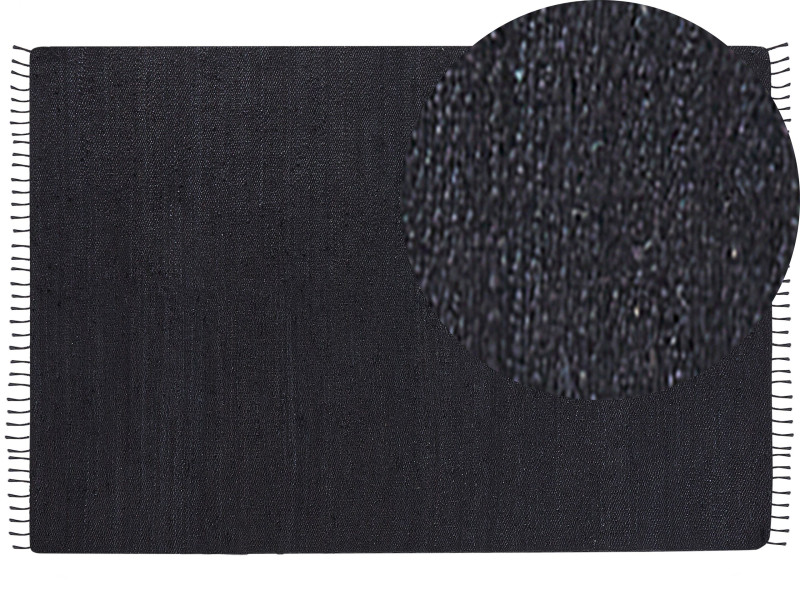Dywan chodnik 160x230 cm z juty czarny