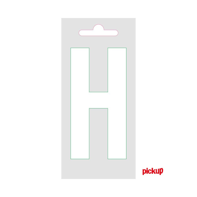 Lettre H adhésive blanche 9 cm PICKUP