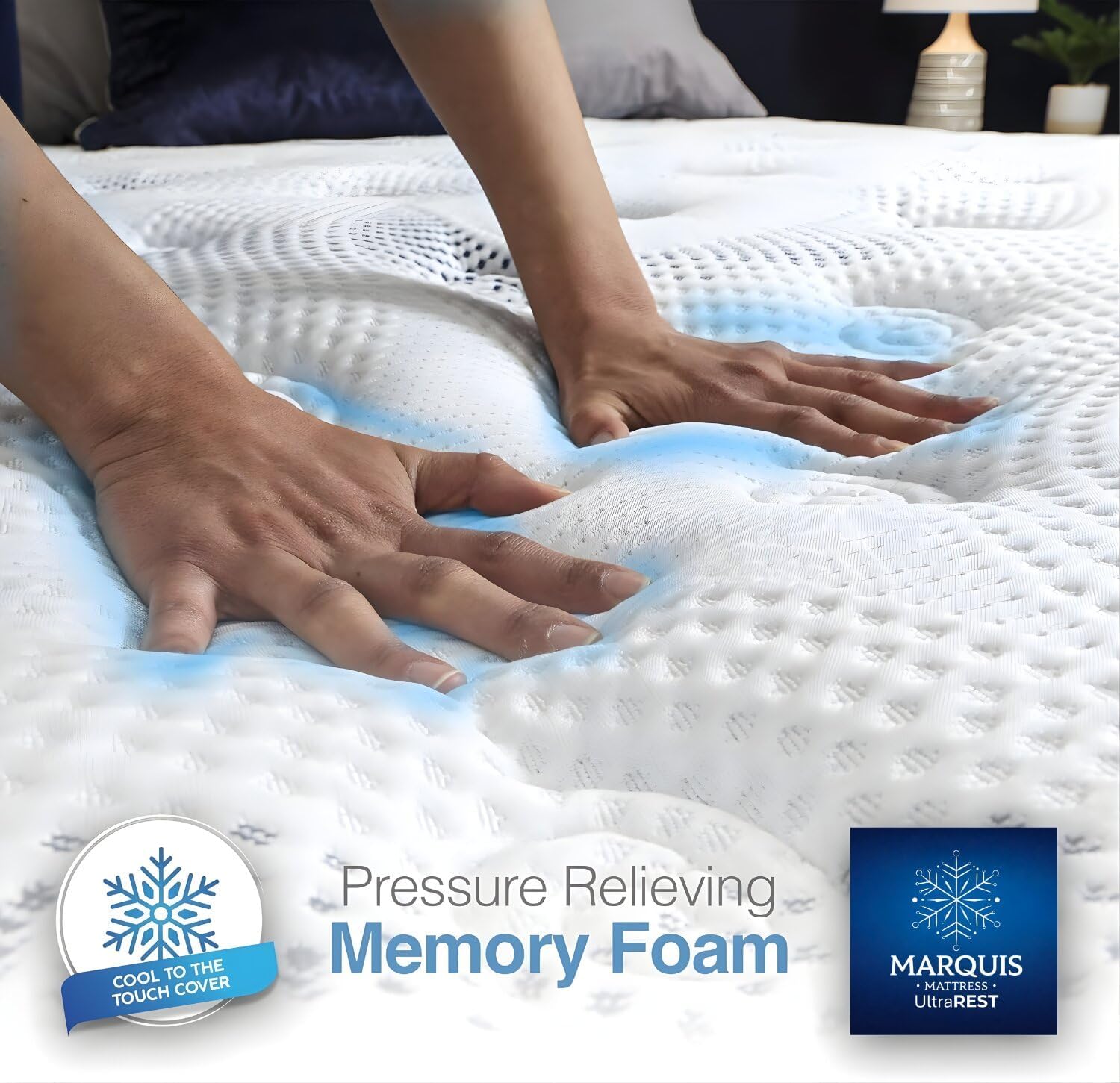 UltraRest 14 Plush Hybrid King/Made In USA/Cool Touch Cover & Cooling Gel Memory Foam/TriZoned Ind Wrapped Coils for Motion Isolation and Pressure Relief/CertiPUR-US Certified/10-Year War