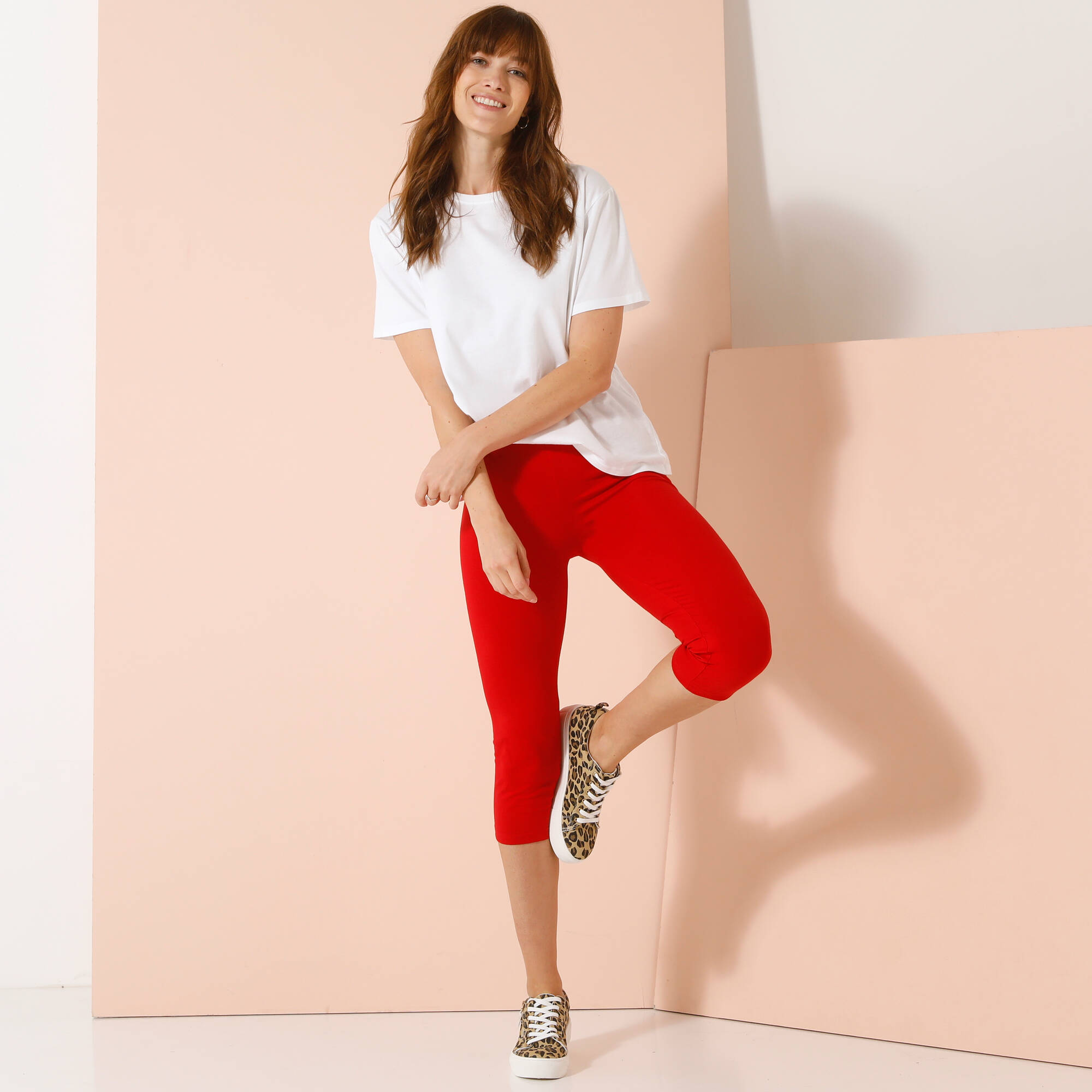 Legging corsaire uni maille stretch