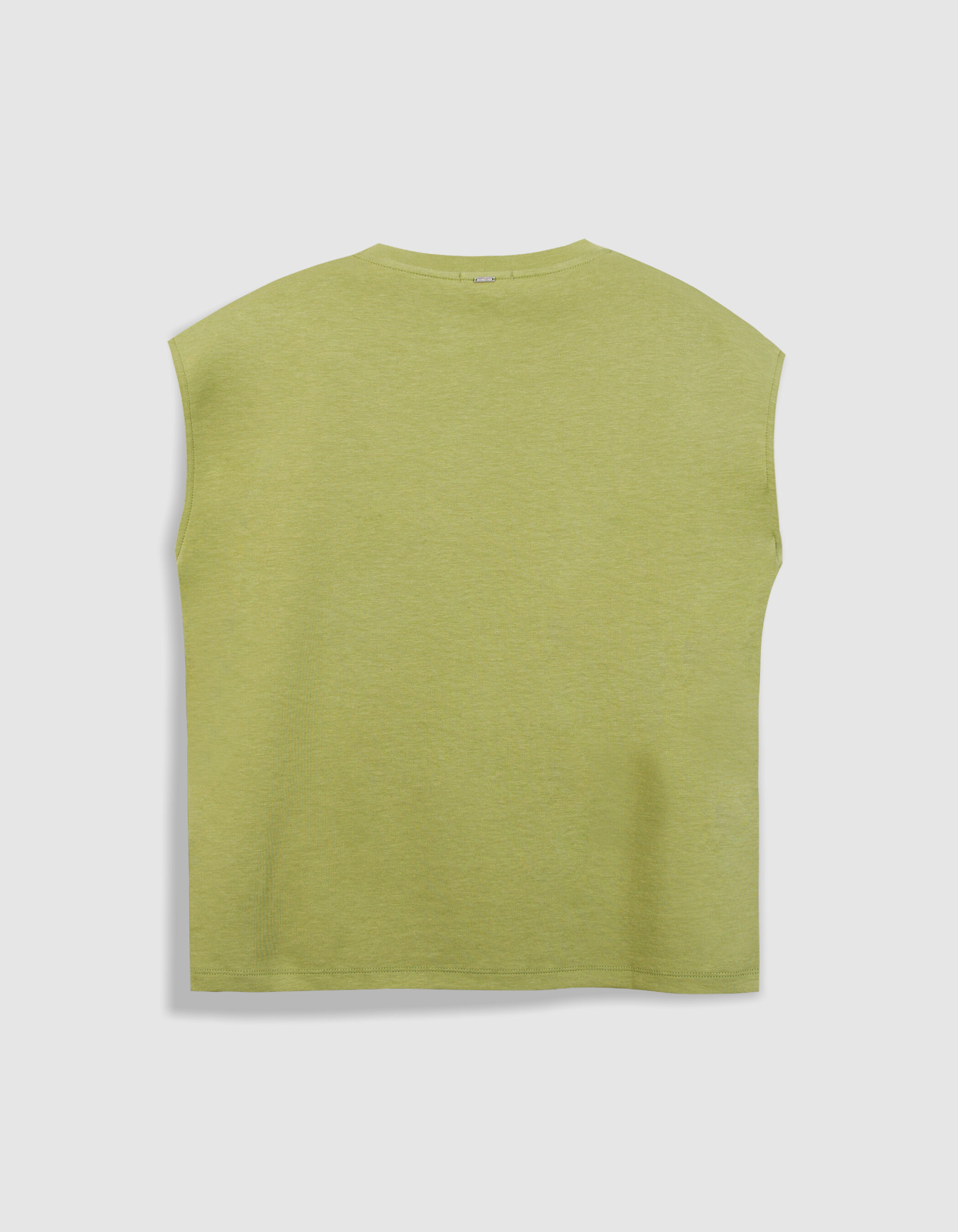Tee-shirt manches courtes vert à message Femme