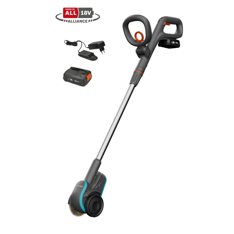 Brosse de désherbage sur batterie EasyWeed 18 V 2 Ah GARDENA