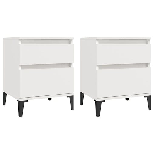 NNEVL Bedside Cabinets 2 pcs White 40x35x50 cm