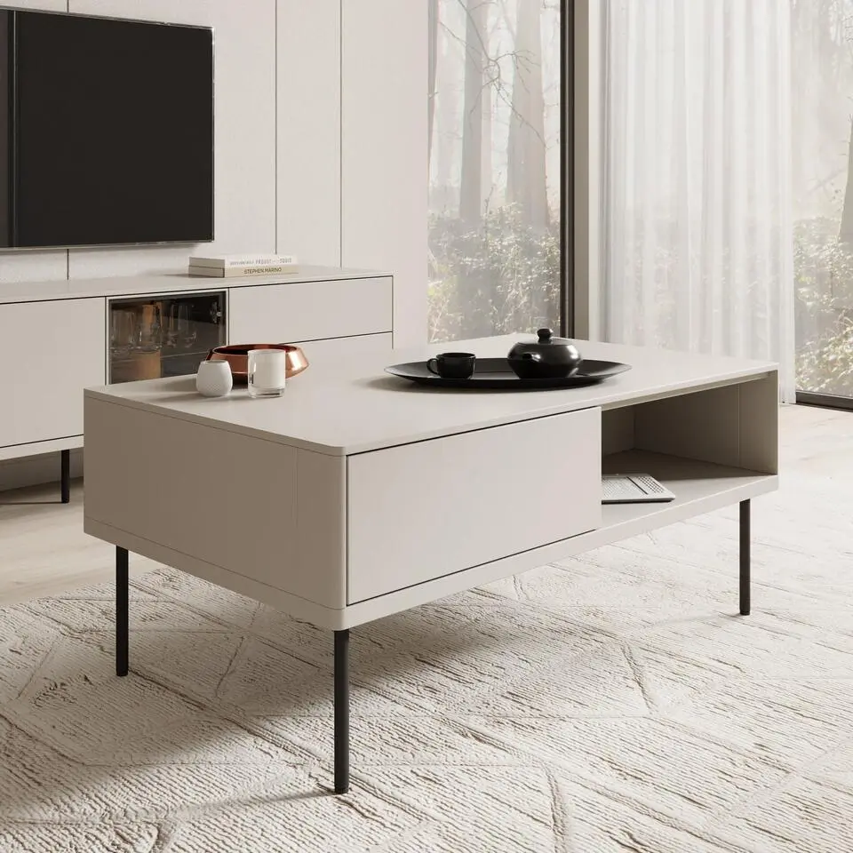 Meubella - Estrella - Salontafel - Beige - 110x67x48 cm