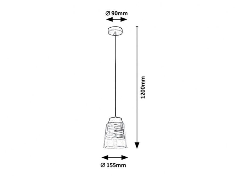 Lampa wisząca czarny matowa-przezroczysta Zenaida 1xE27x40W Rabalux