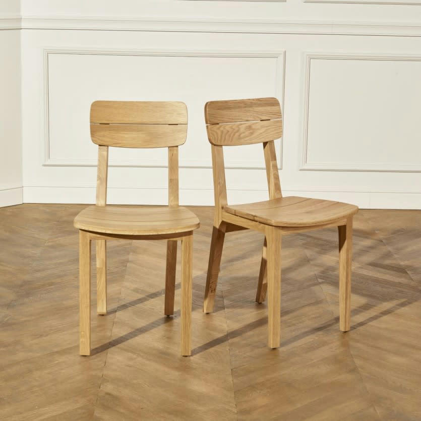LUCIENNE - Lot de 2 chaises en chêne
