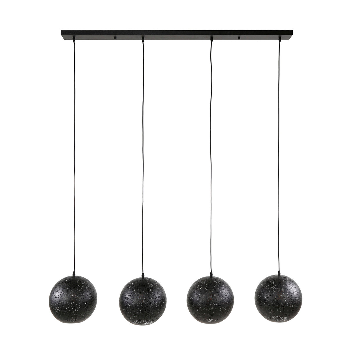 Giga Meubel Hanglamp Zip - Zwart Metaal - 4-Lichts - 130x25x150cm