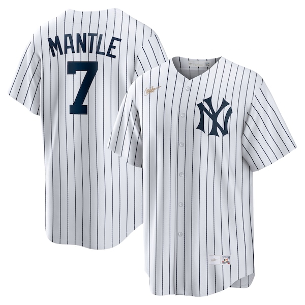 Mickey Mantle New York Yankees Nike Home Cooperstown Collection Player Jersey - White/Gray