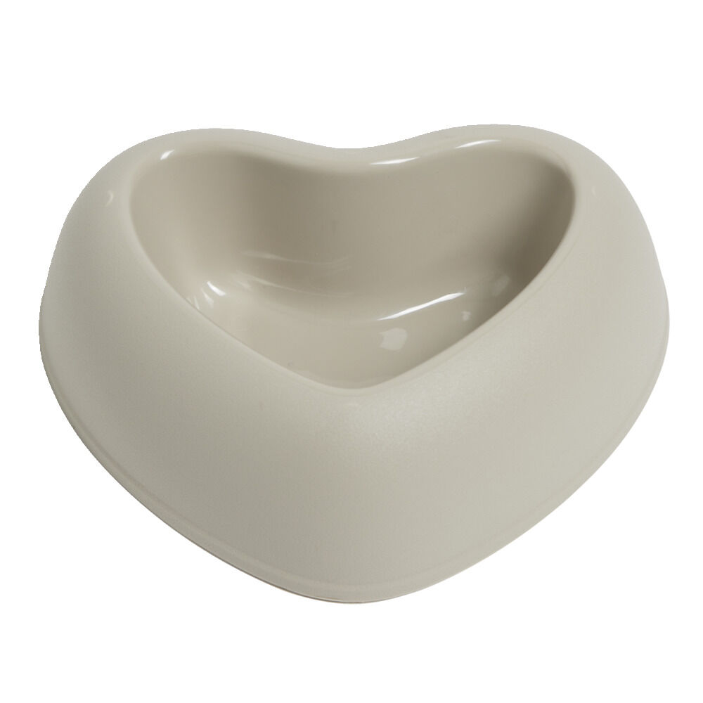 Gamelle antidérapante forme coeur plastique 18x15x5,5cm - 2 coloris