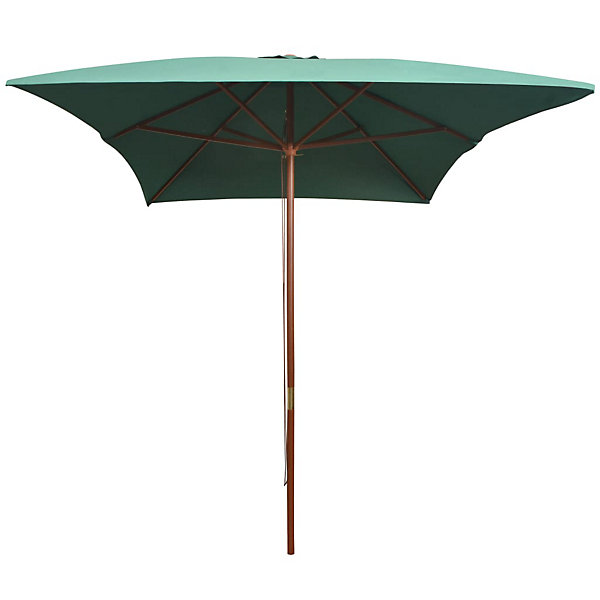 Parasol mobilier de jardin avec poteau bois vert Helloshop26