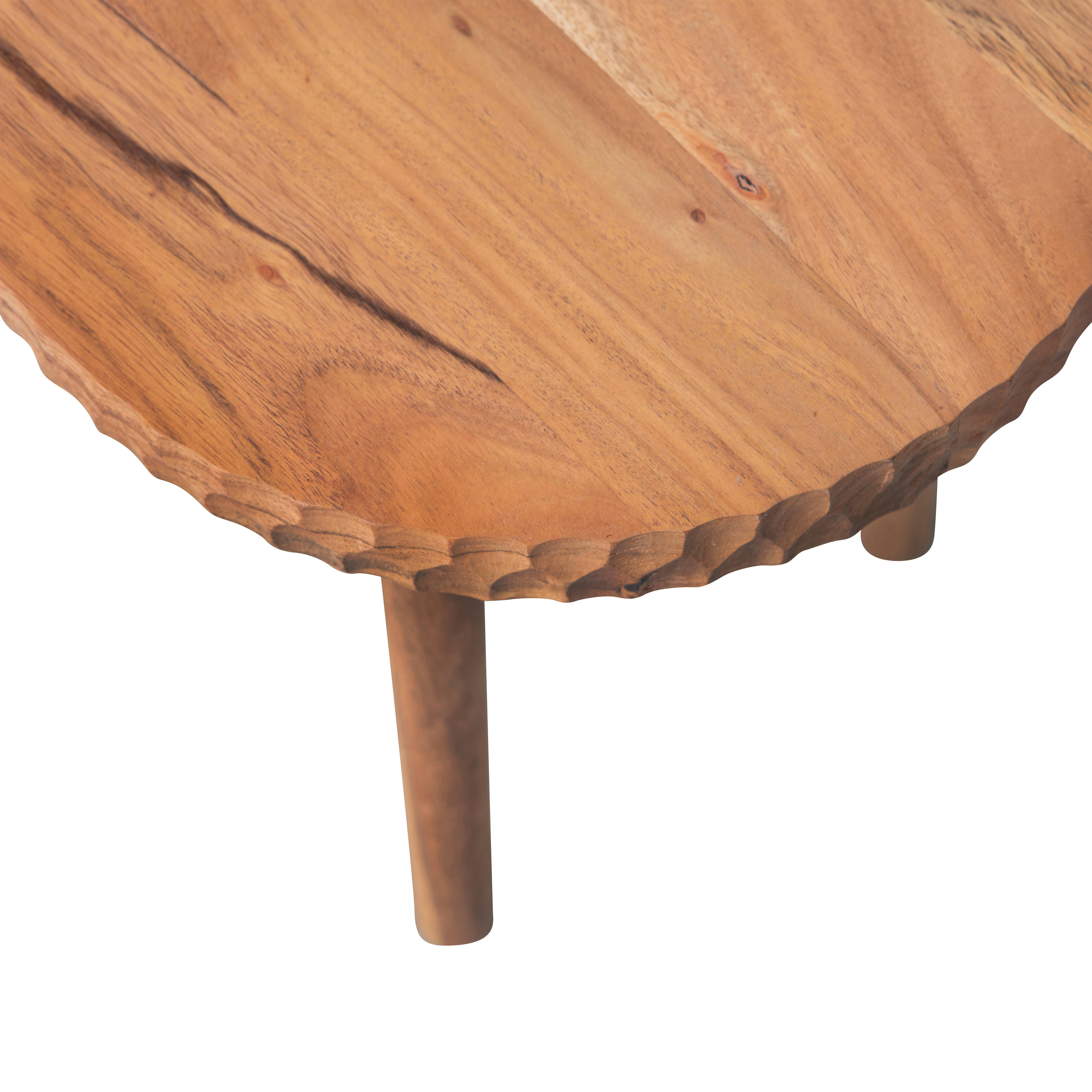 MANZI - Tabouret en bois d'acacia beige