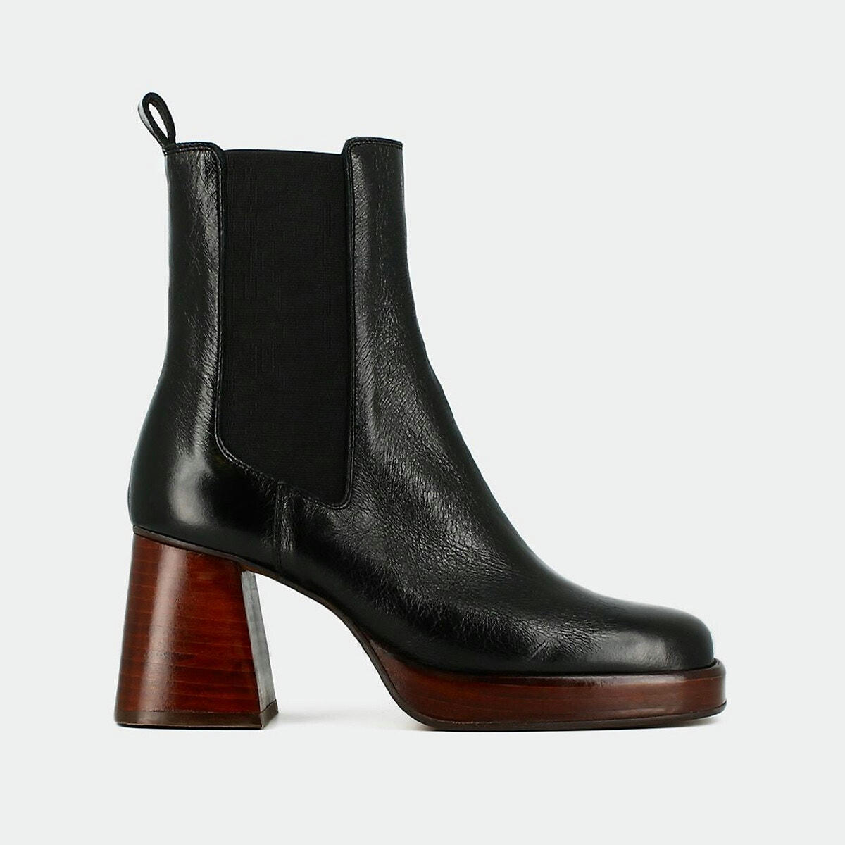 Bottines élastiquées en cuir Becca plateforme
