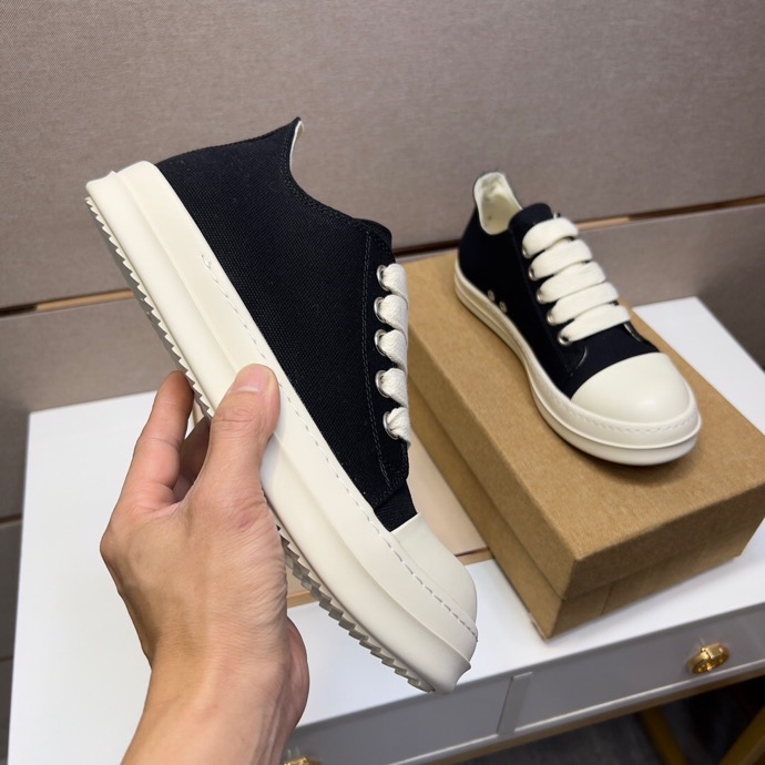 Rick Owens DRKSHDW Canvas Low Top Black