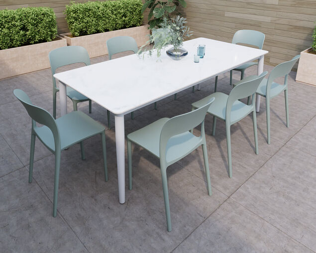 Riley-Dome 9 Piece Olive Dining Setting