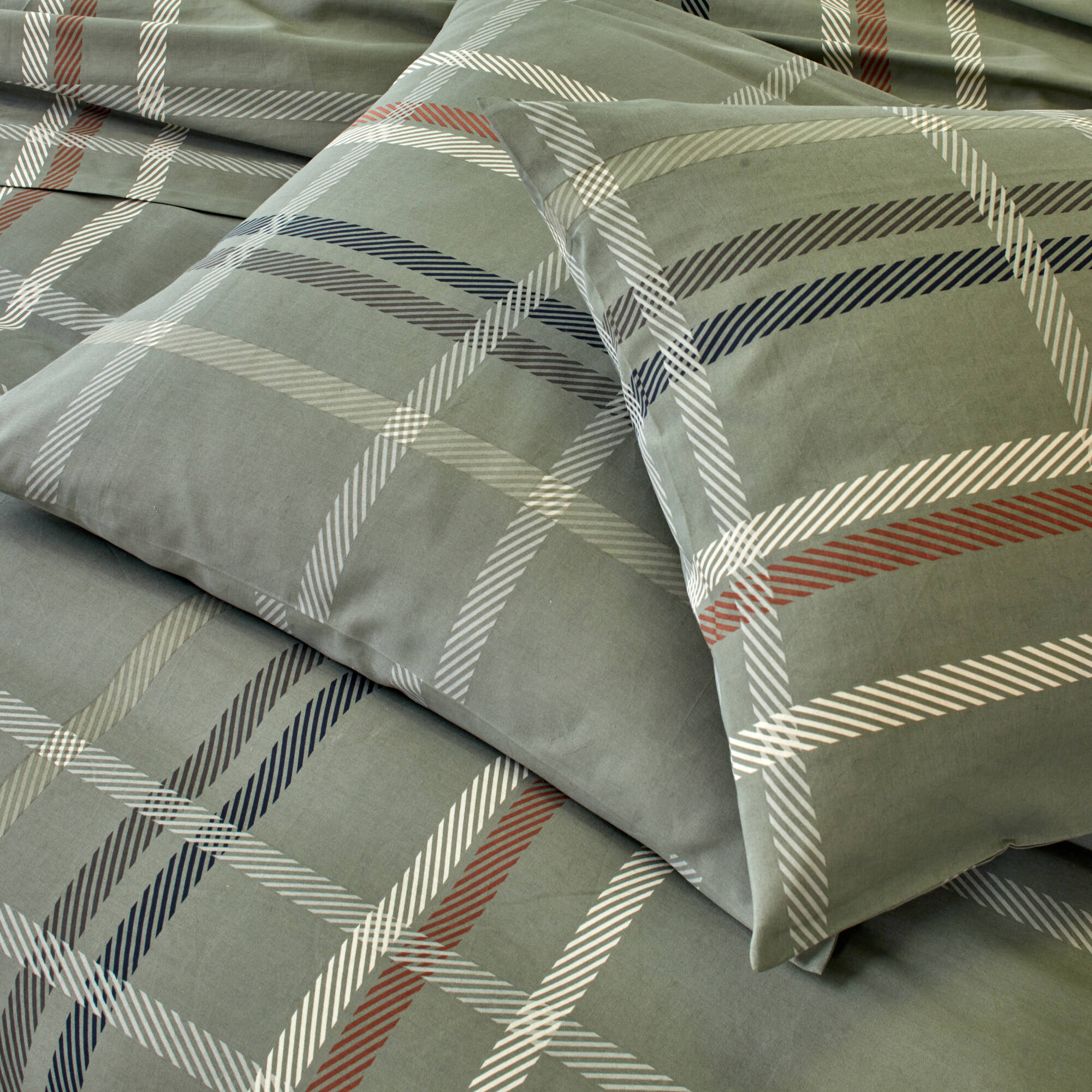 Linge de lit Karl imprimé écossais, en coton