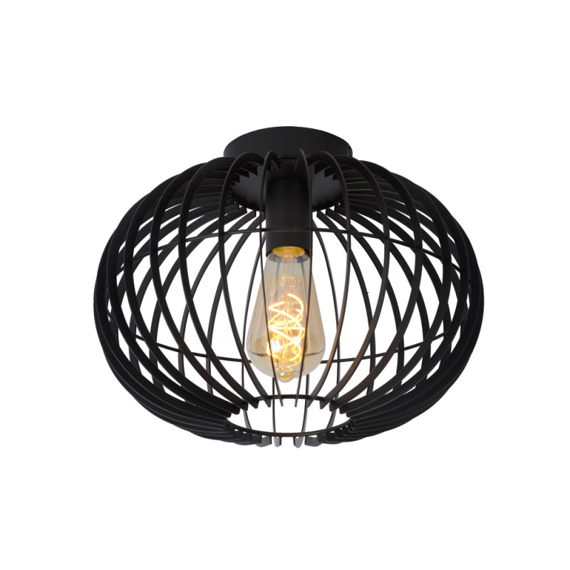 Plafonnier Reda noir Ø 32 cm E27 40 W LUCIDE