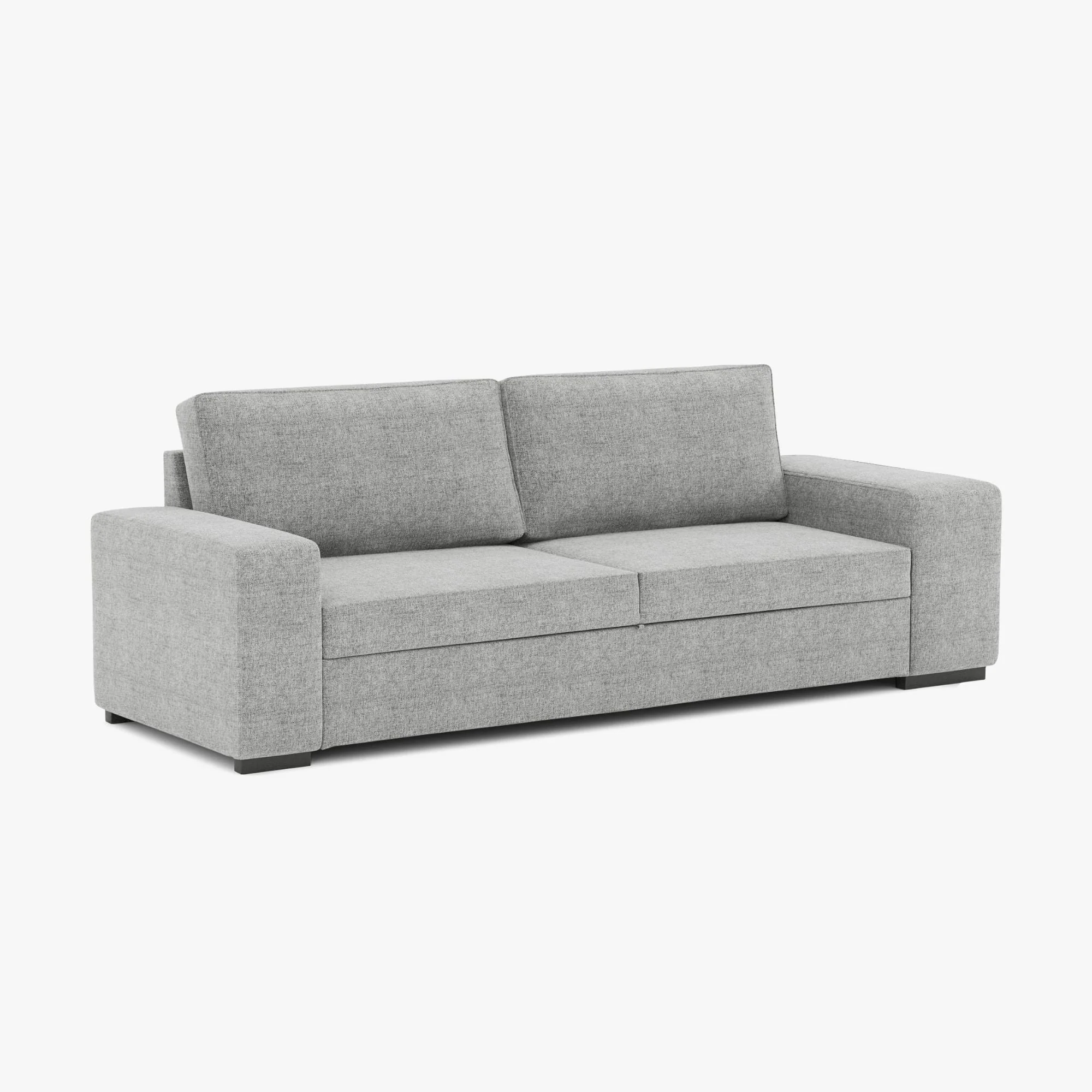 Sofá cama com 2 pufes cinza AVERY