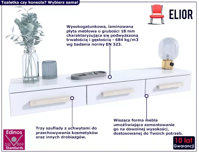 Półka wisząca z szufladami - Manix