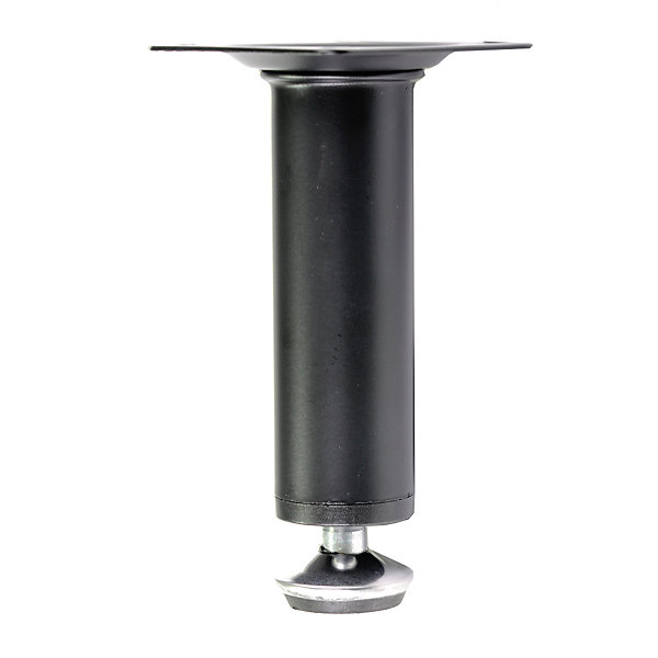 4 un. Pied de meuble rond en acier, diamètre 30 mm, hauteur 150 mm, peinture noire avec régulateur de nivellement 15-25 mm